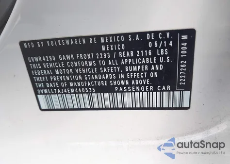 2014 Volkswagen Jetta 2.0L Tdi из США, поврежденный, VIN 3VWLL7AJ4EM440535